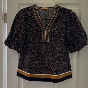 NWOT Elegant Black and Brown Women's Top
